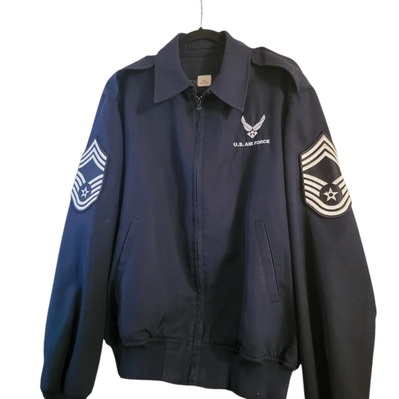Men's Navy Blue Air Force Jacket - Picture 5 of 10